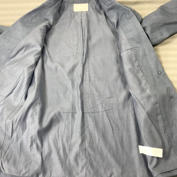 Everlane Blazer Womens 00 Light Blue Linen Blend 2 Button Tailored Office Career - Picture 8 of 9